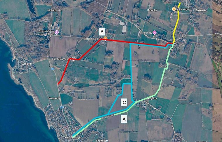 Vilken dragning ska gång- och cykelvägen mellan Arild och Nyhamn få?