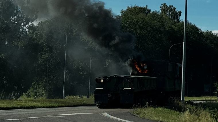 Bandvagn brann i Karlstad