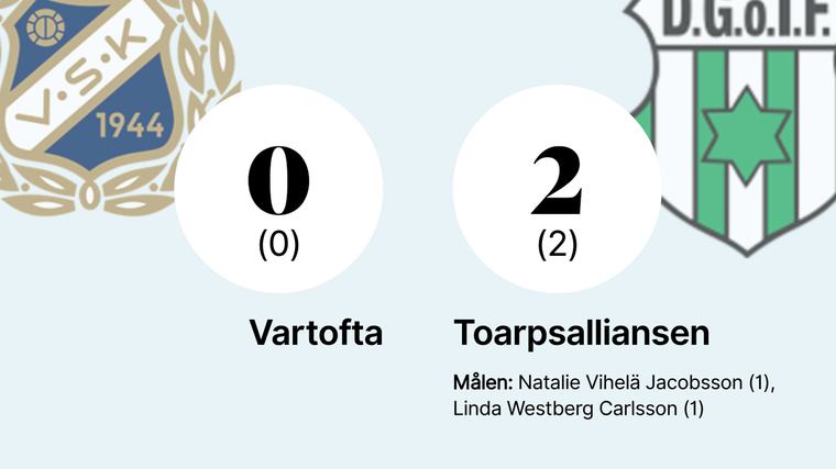 Toarpsalliansen avgjorde i första halvlek mot Vartofta