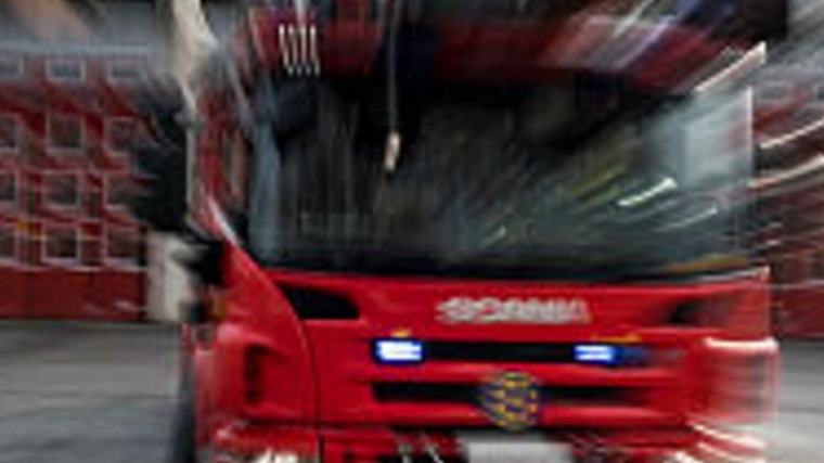 Mindre brand i en maskin var snabbt släckt