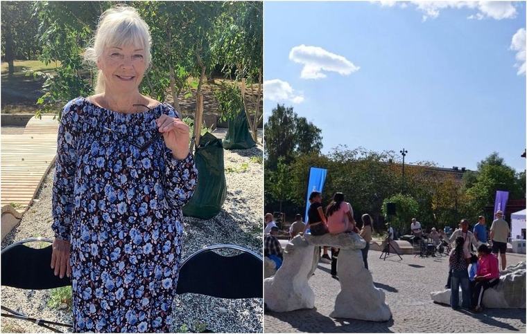 Grönska, pingis och hammockar – piffade Akalla torg redo
