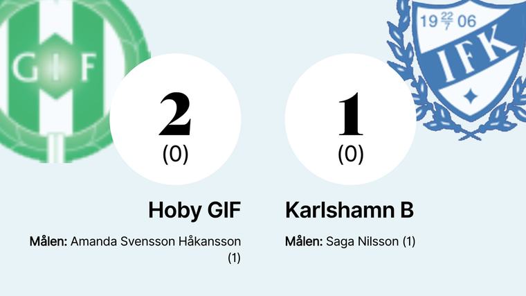 Hoby GIF:s glädje – bröt förlustsviten