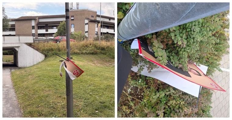 Över tusen S-valaffischer vandaliserade i Sollentuna